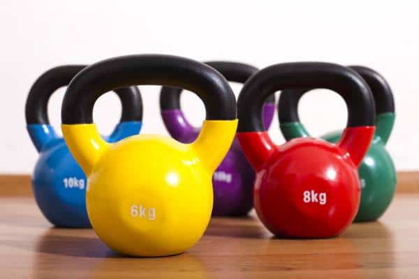 Varying kettlebell sizes