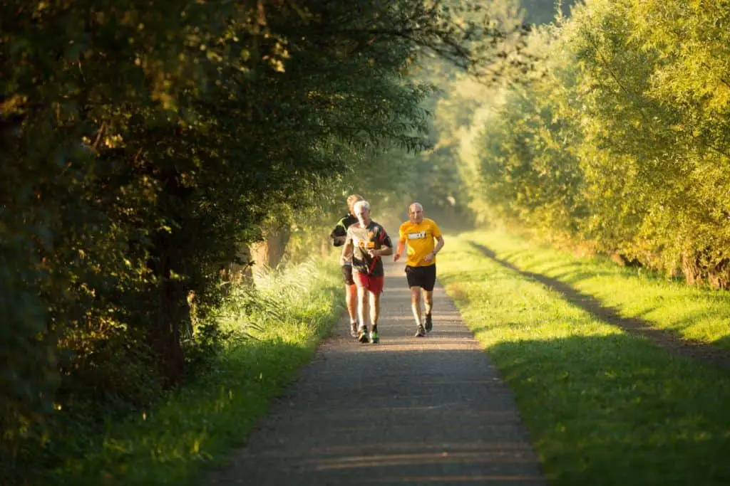 50 year old men jogging