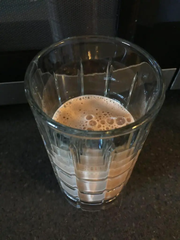 A glass of protein powder