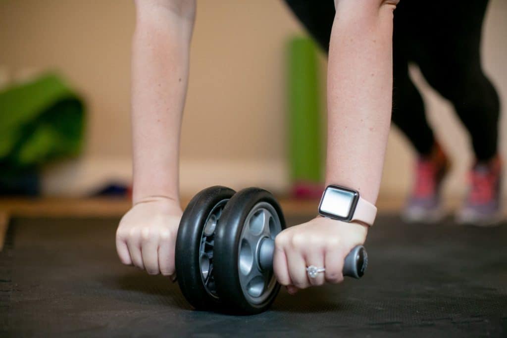 Person using an ab roller