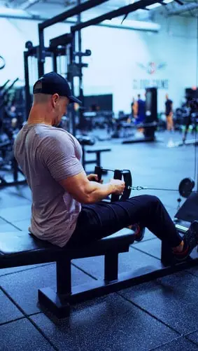 Man using a Total Gym