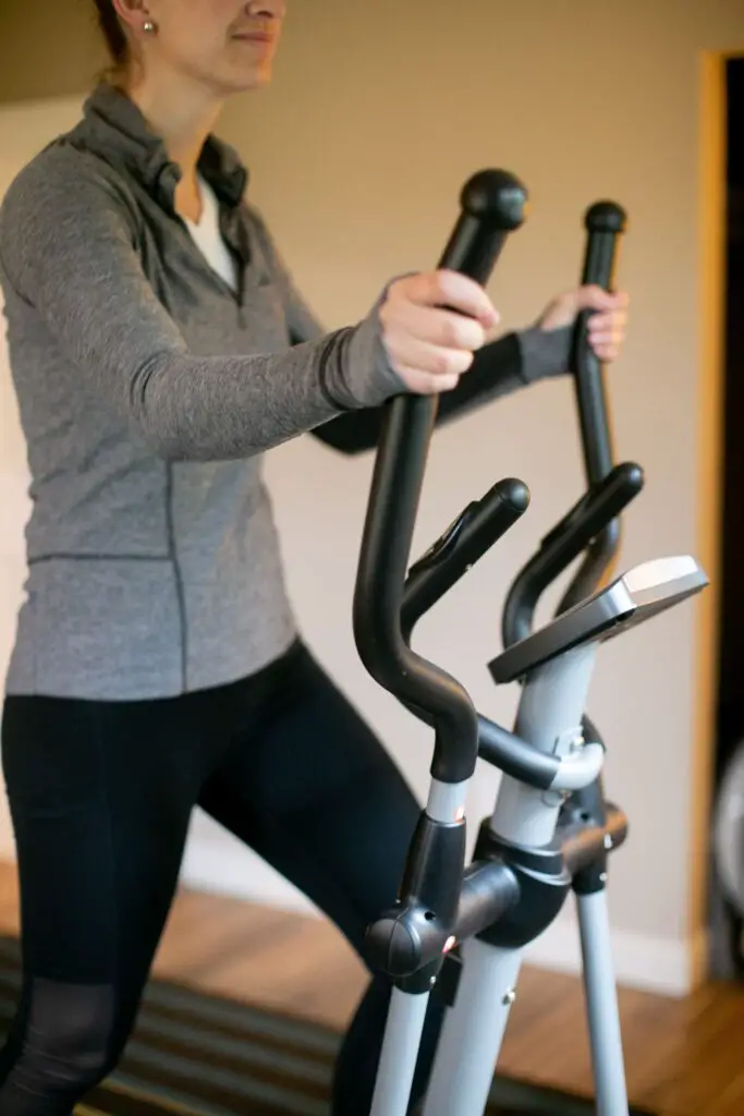 Woman using an exercise bike