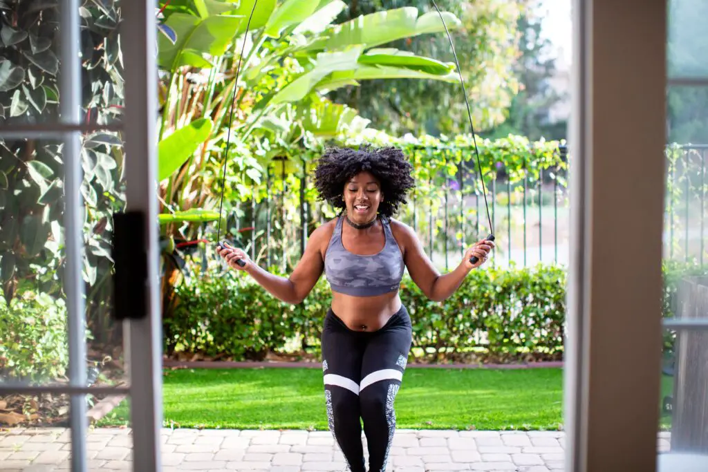 Woman using a jump rope