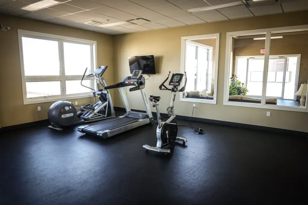 Various gym equipments at home